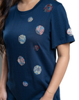 Blue Patchwork T-Shirt