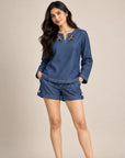 Chambray Tourag Bee Top