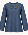 Chambray Tourag Bee Top