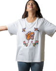 Solid Color Hand Made Hand Embroidered T-Shirt