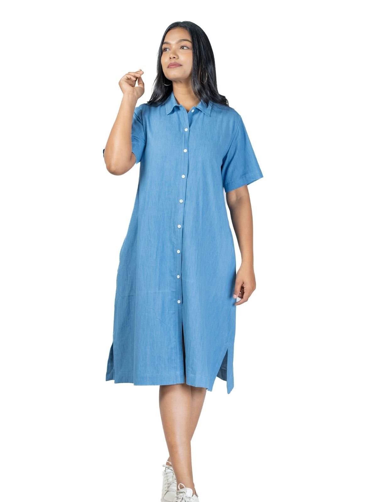 Chambray shirt dress