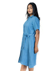 Chambray shirt dress left side