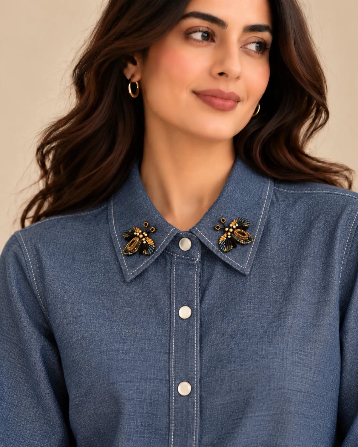 Chambray Denim Bee shirt