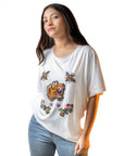 Solid Color Hand Made Hand Embroidered T-Shirt